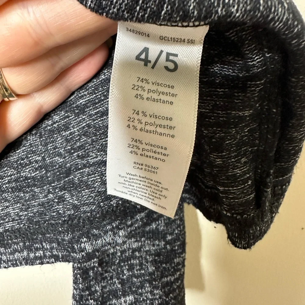 OshKosh B'Gosh Charcoal Grey/Black Ruffle Long Sleeve Top Girls 4/5